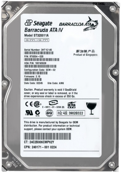 Жесткий диск Seagate 9T6004 20Gb 7200 IDE 3.5" HDD