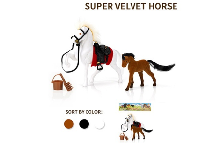 Игровой набор /Резвая семья/ лошадь с седлом, жеребенок, флок, микс 3 вида арт. 1001663