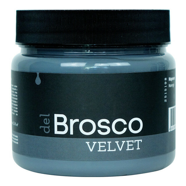 Краска акриловая del brosco velvet интерьерная 0,4л серая, арт.2515198