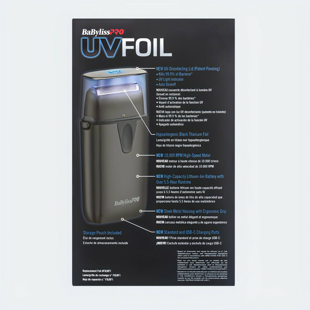 BABYLISS UV SINGLE FOIL SHAVER шейвер бритва С одинарной сеткой - фотография № 2