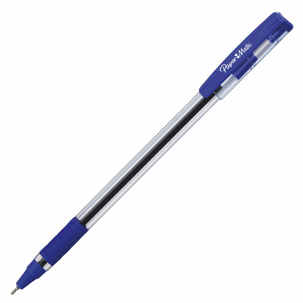 Ручка шариковая с грипом PAPER MATE "Brite", синяя, игольчатый узел 1 мм, линия письма 0,7 мм, 2084374, 143650