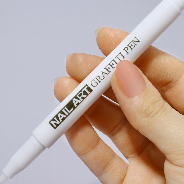 Маркер для дизайна ногтей, акриловый, 13,5 см, цвет белый - фотография № 7
