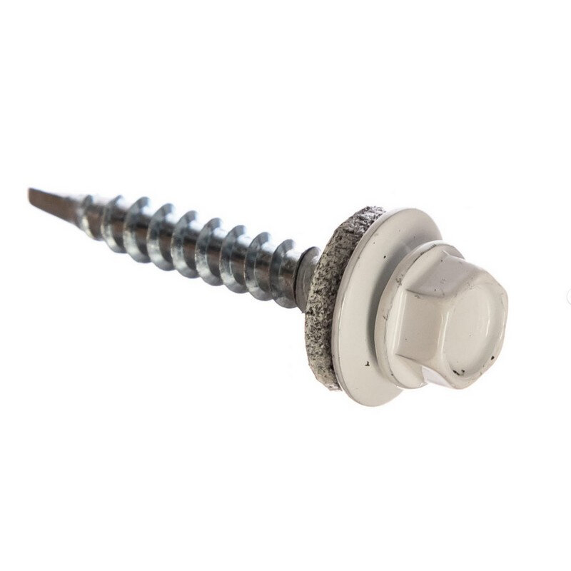 фото Саморез кровельный 4.8х35, RAL 9003 белый, 200 шт