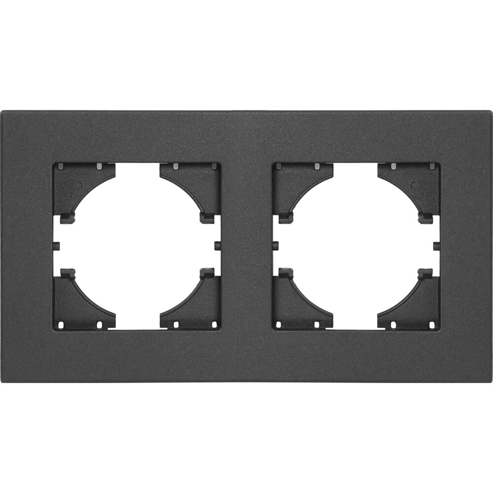 фото Рамка для розеток и выключателей Gusi Electric City С1112-010 горизонтальная 2 поста цвет графит