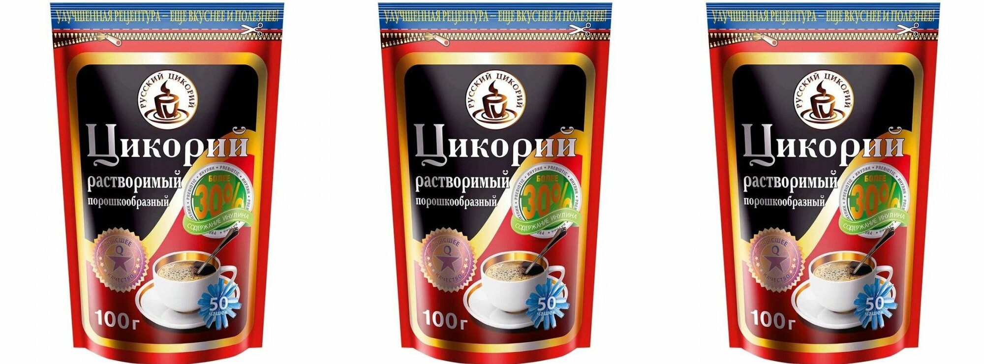 Русский цикорий Цикорий Растворимый, 100 г, 3 уп