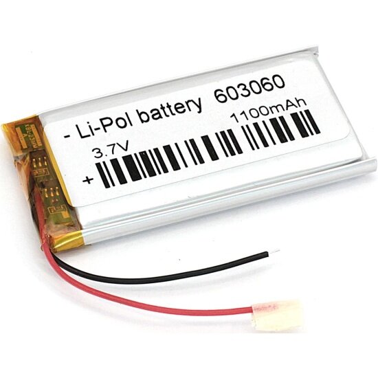 Аккумулятор Li-Pol (батарея) Vbparts 6*30*60мм 2pin 3.7V/1100mAh 079650