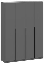 Шкаф 4-х створчатый Нонтон Тивина, с 5-ю полками, без ящиков, графит серый 160.1x50.6x221.6 см