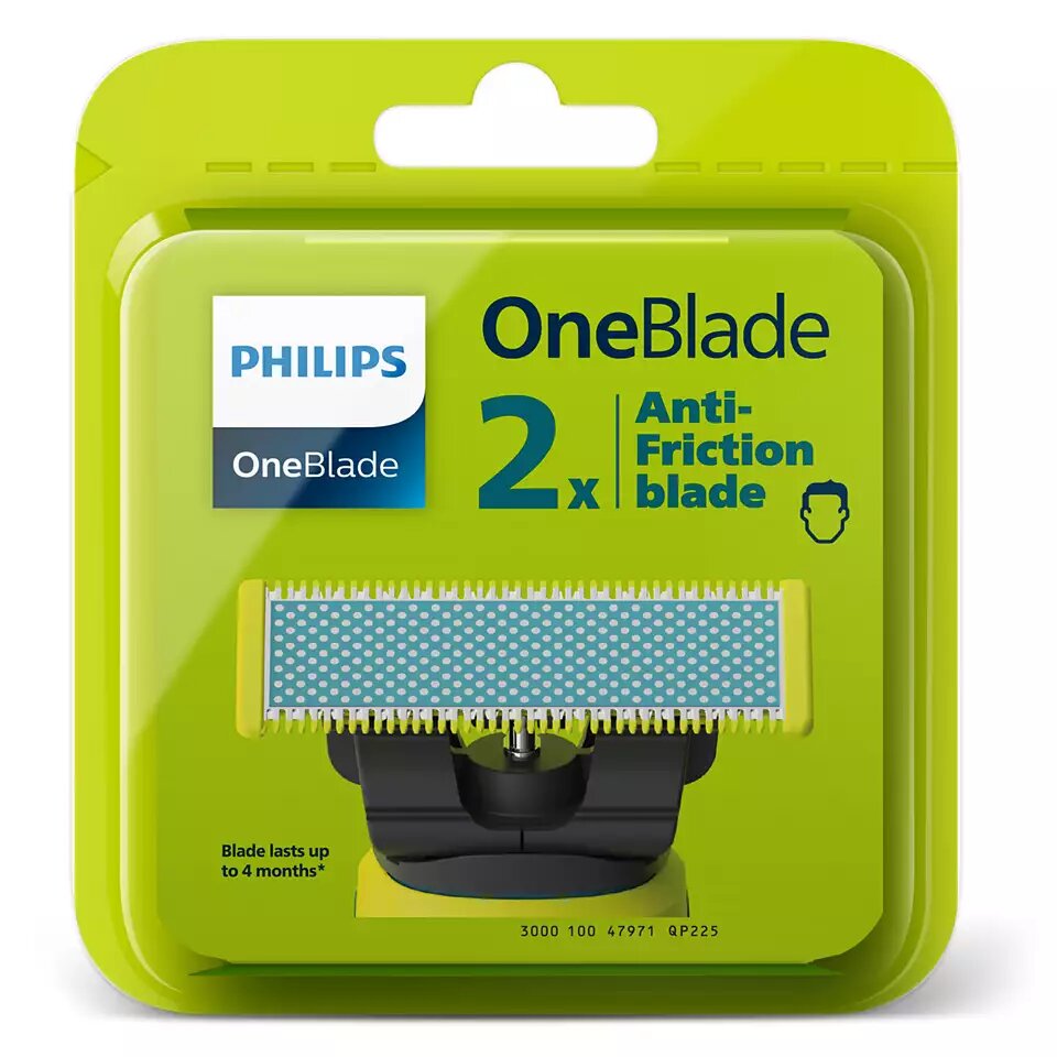 Сменное лезвие Philips OneBlade QP225/50, желтый, 2шт - фотография № 1