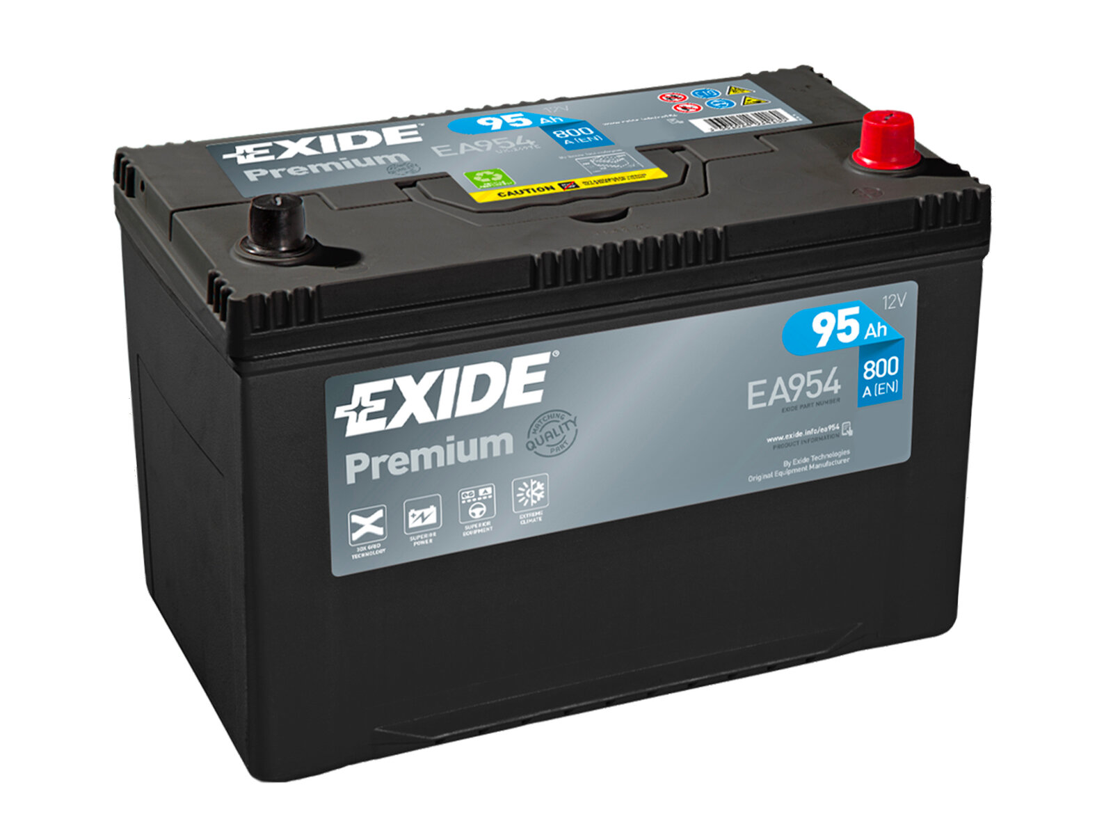 Аккумулятор EXIDE EA954 Premium 12V 95Ah 800A