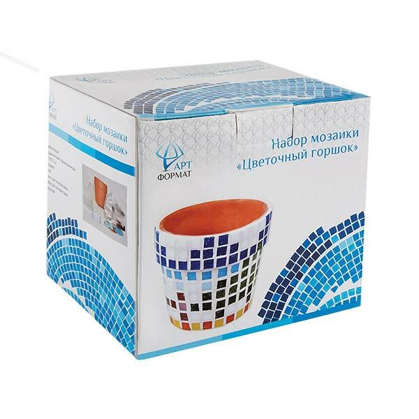 фото Набор мозаики АРТформат "Цветочный горшок", керамика, элемент 1х1 см (AF08-021-01)