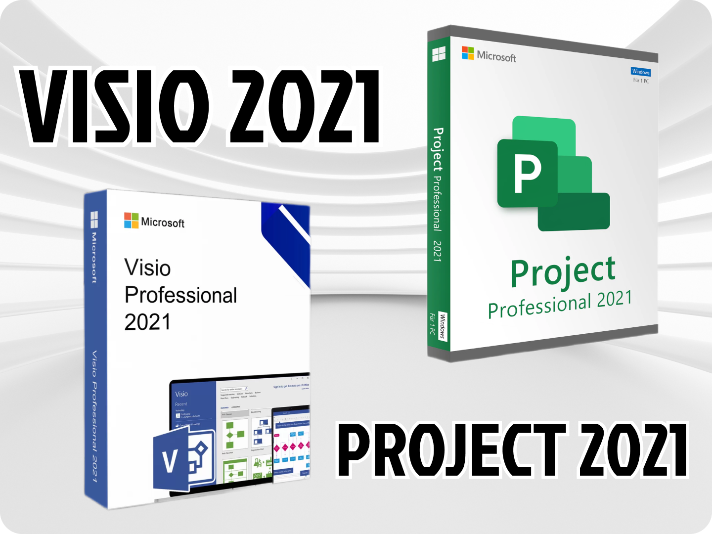 Комплект VISIO PRO 2021 и PROJECT PRO 2021 Microsoft (Лицензия, Русский язык, Официальный ключ)