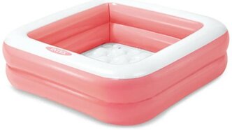 Бассейн надувной детский "Плейбокс" 86х86х25 см, 1-3 лет, цвет розовый Intex 57100