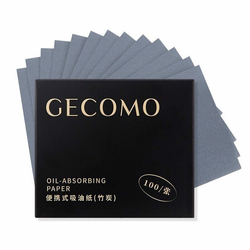 фото Матирующие салфетки для лица Gecomo с бамбуковым углем (сменный блок), 100 шт