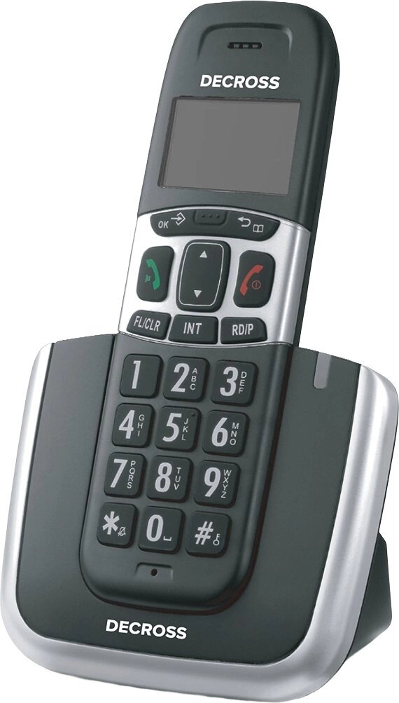 Р/Телефон Dect Decross DC1004 черный/серебристый АОН