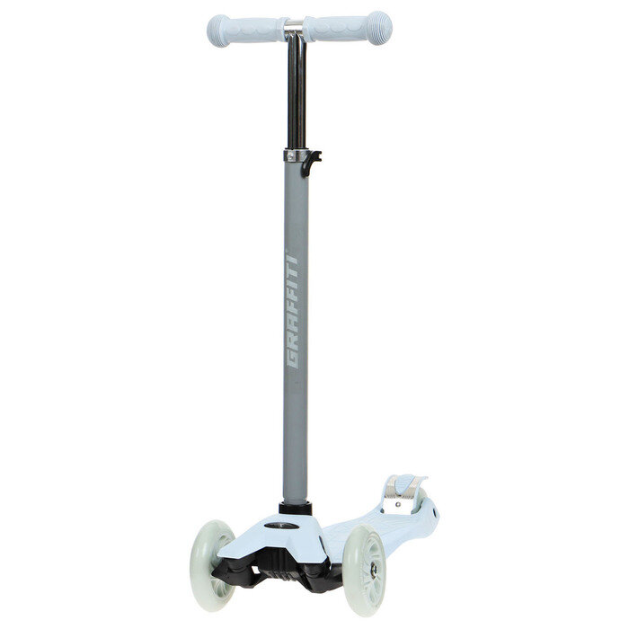 фото Самокат GRAFFITI, колеса световые PU 120/70 мм, ABEC 7, цвет серый