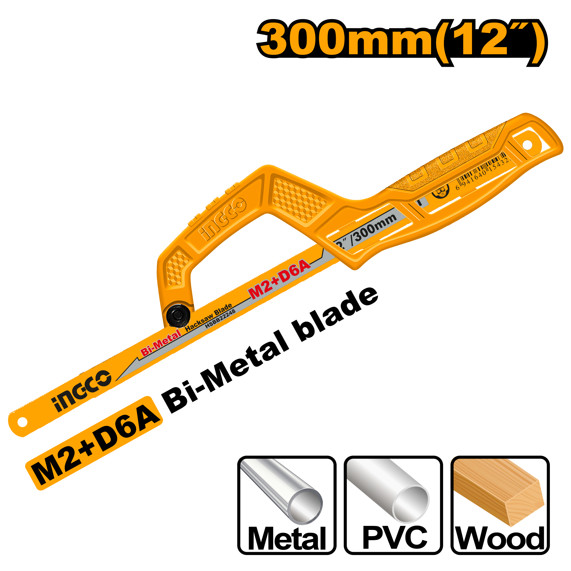 Ножовка мини по металлу INGCO MHHF1504 220 мм