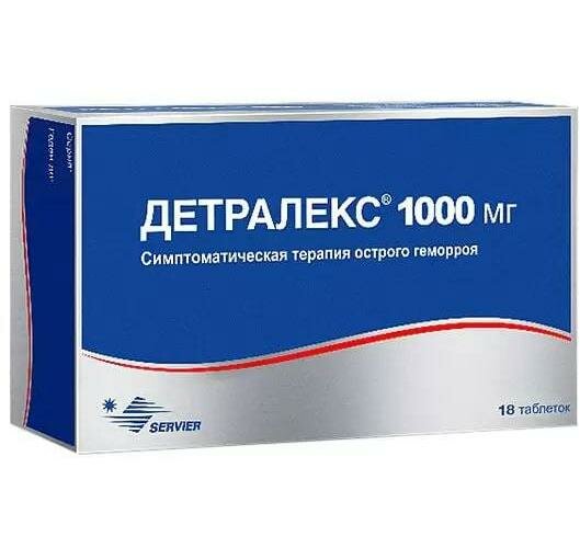 Детралекс, таблетки покрыт. плен. об. 1000 мг, 18 шт.