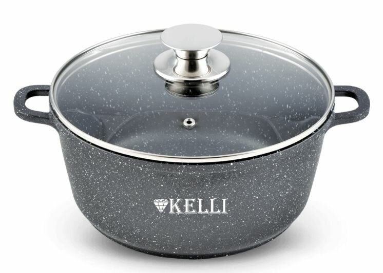 Кастрюля Kelli-4022-16см 1.6л с мраморным покрытием/