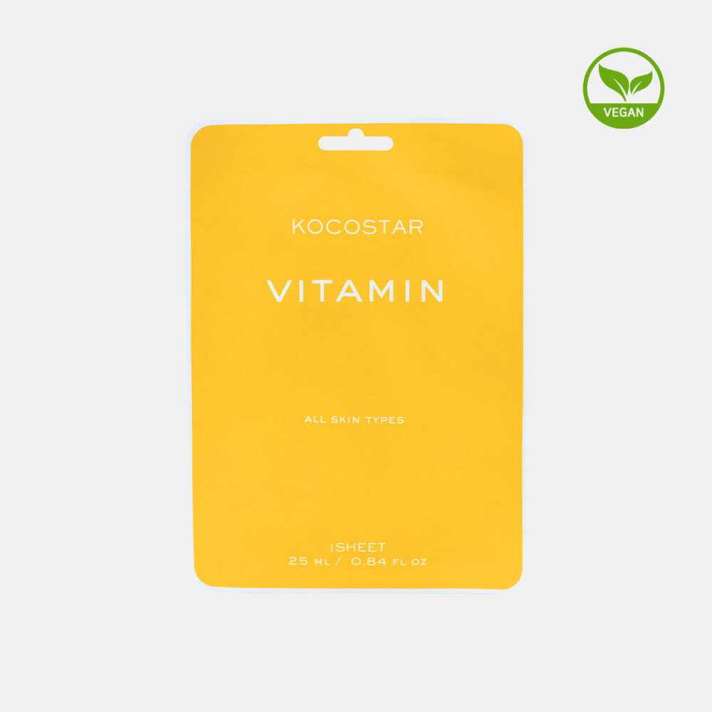 Kocostar Увлажняющая тканевая маска для лица с экстрактами грейпфрута и лимона Vegan Mask Vitamin