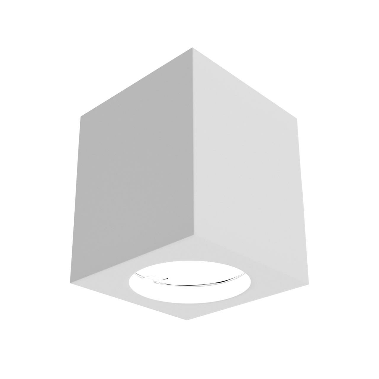 фото V40-119 Точечный (накладной) светильник из гипса, белый 1хGU5.3 35Вт, 70х70х81мм.