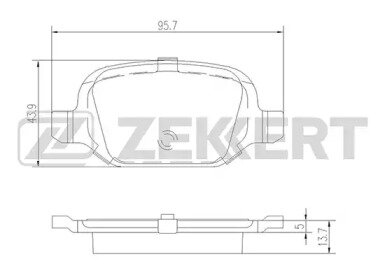 Задние тормозные колодки для citroen nemo 08- fiat 500 (312) 07- doblo (119 223) 01- panda (169) 04- Zekkert BS2463