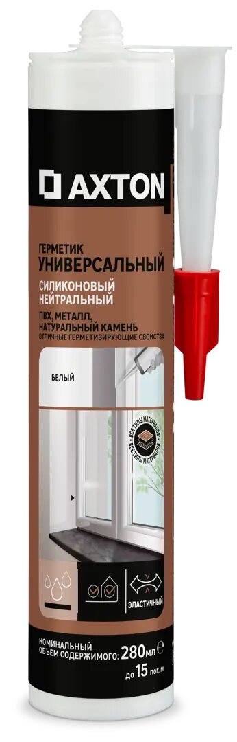 фото Герметик универсальный силиконовый Axton 280 мл белый нейтральный