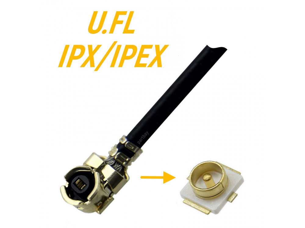 Коаксиальный кабель IPEX / IPX + Разъем UFL U. FL-R-SMT (1 Комплект)