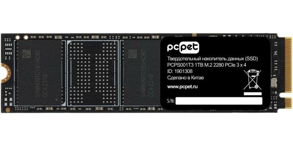 Накопитель SSD PC Pet PCI-E 30 x4 1Tb PCPS001T3 M2 2280 OEM