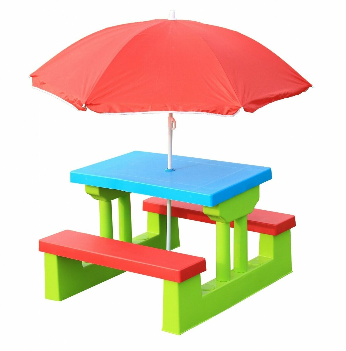 Стол садовый с зонтом Unix Kids Garden Blue - фотография № 1