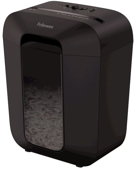 Шредер Fellowes PowerShred LX45 черный секр.P-4 перекрестный 8лист. 17лтр. скрепки скобы пл.карты