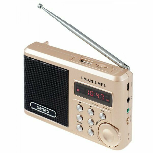 Портативная акустика Perfeo Sound Ranger 2 Вт FM MP3 USB microSD BL-5C 1000mAh золотистый SV922AU - фото №1