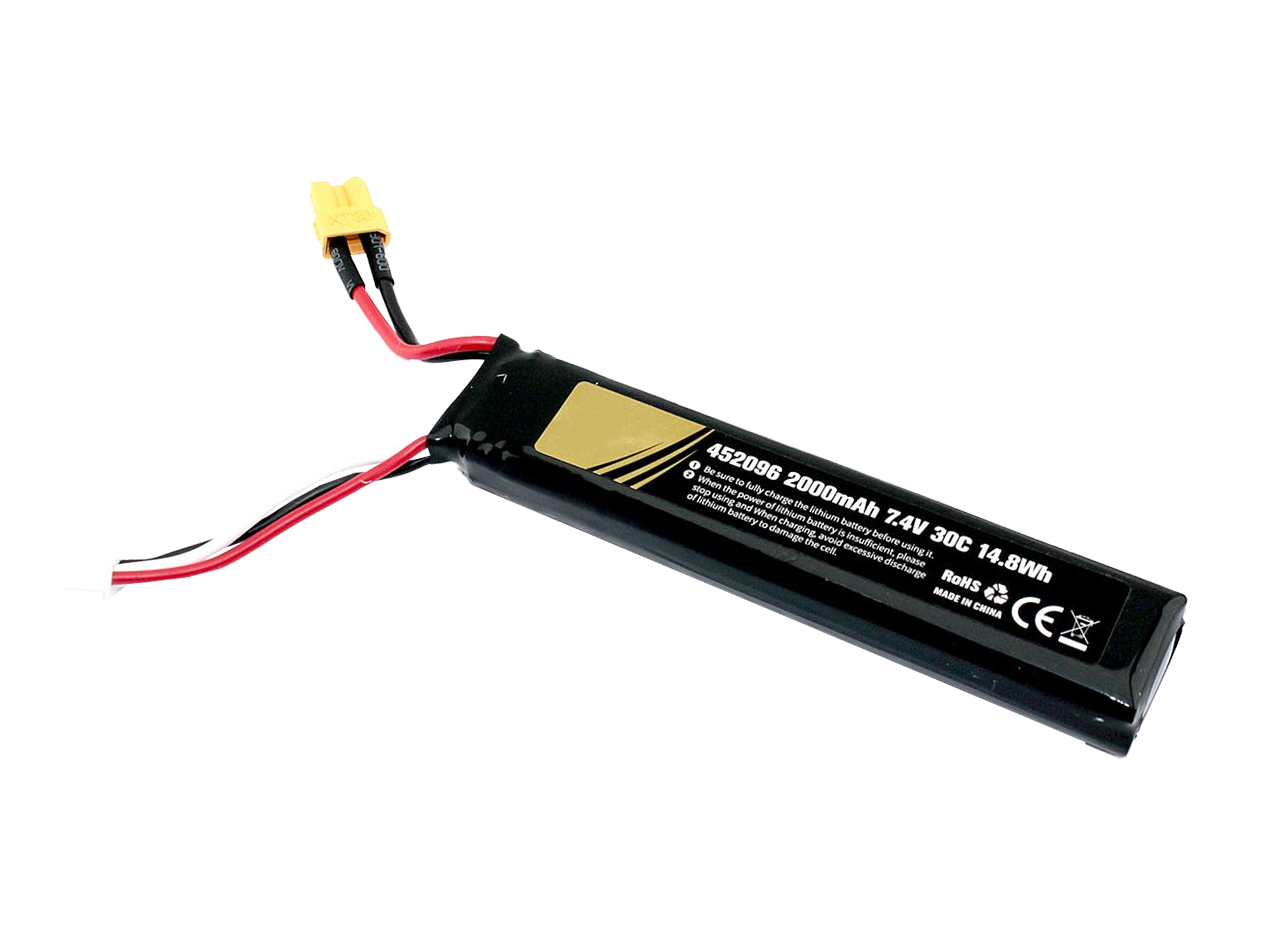 Аккумулятор для радиоуправляемой модели 7.4V 2000mAh 452096 разъем XT30-plug Li-Pol