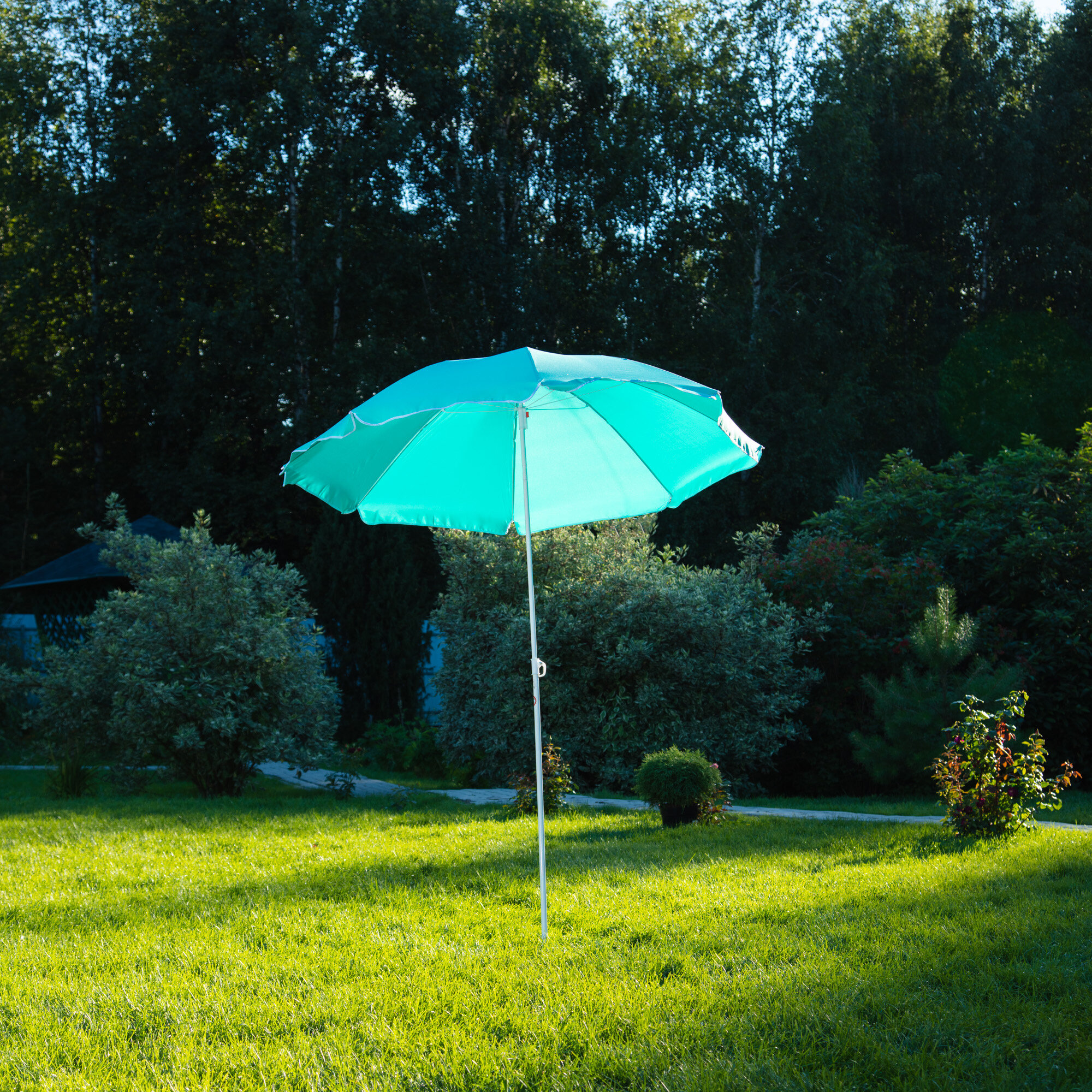 Зонт пляжный Hersilia голубой 137 х 160 см - фотография № 3