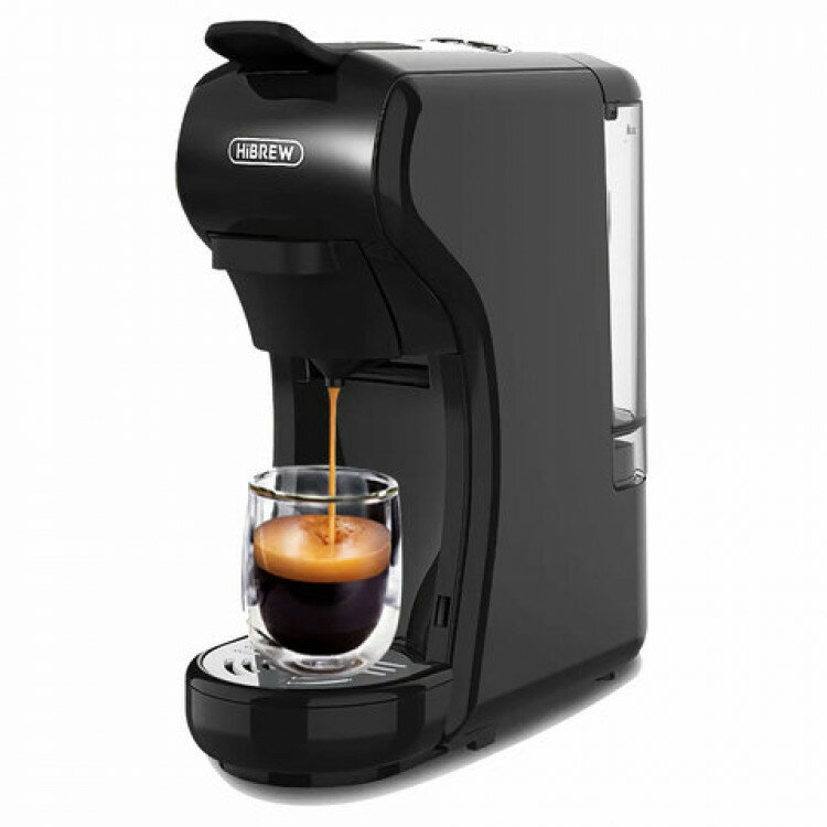 Кофемашина капсульная 4 в1 NESPRESSO/DOLCEGUSTO/чалды/молотый HIBREW H1A 1450 Вт объем 07 л черная