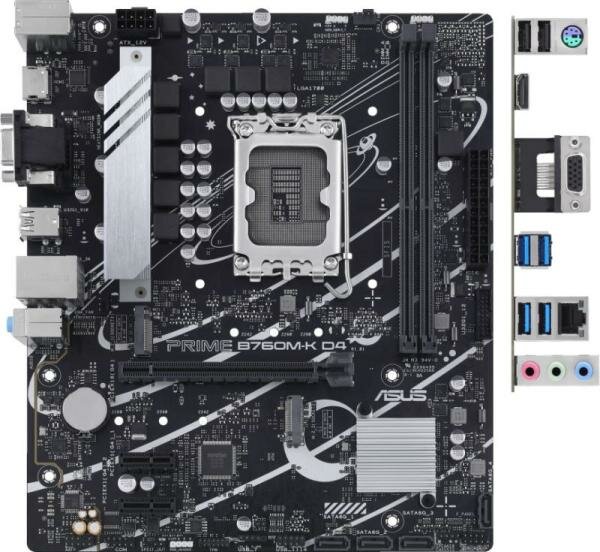 Материнская плата ASUS PRIME B760M-K D4 Socket 1700 B760 2xDDR4 1xPCI-E 16x 2xPCI-E 1x 4xSATA III mATX Retail