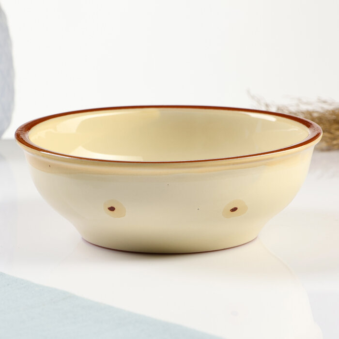 фото Псковский гончар Миска средняя "Псковская" 0,6л / 17х6см, карамель