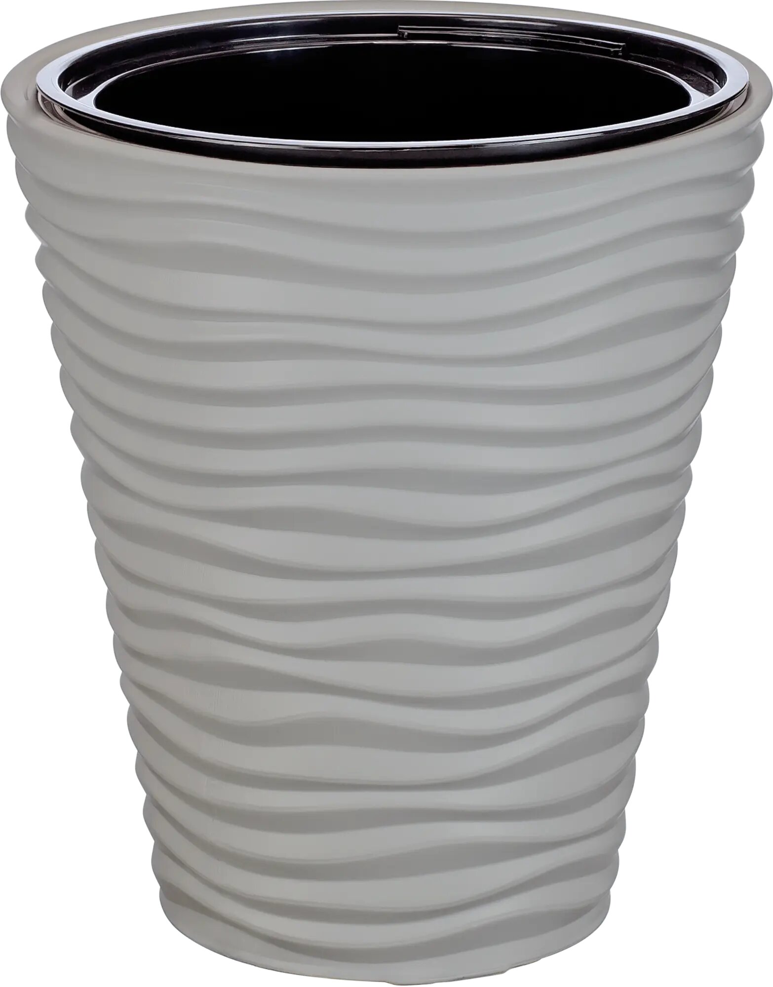 фото Кашпо Idea Дюна ø34 h38.5 см v19.5 л пластик серый