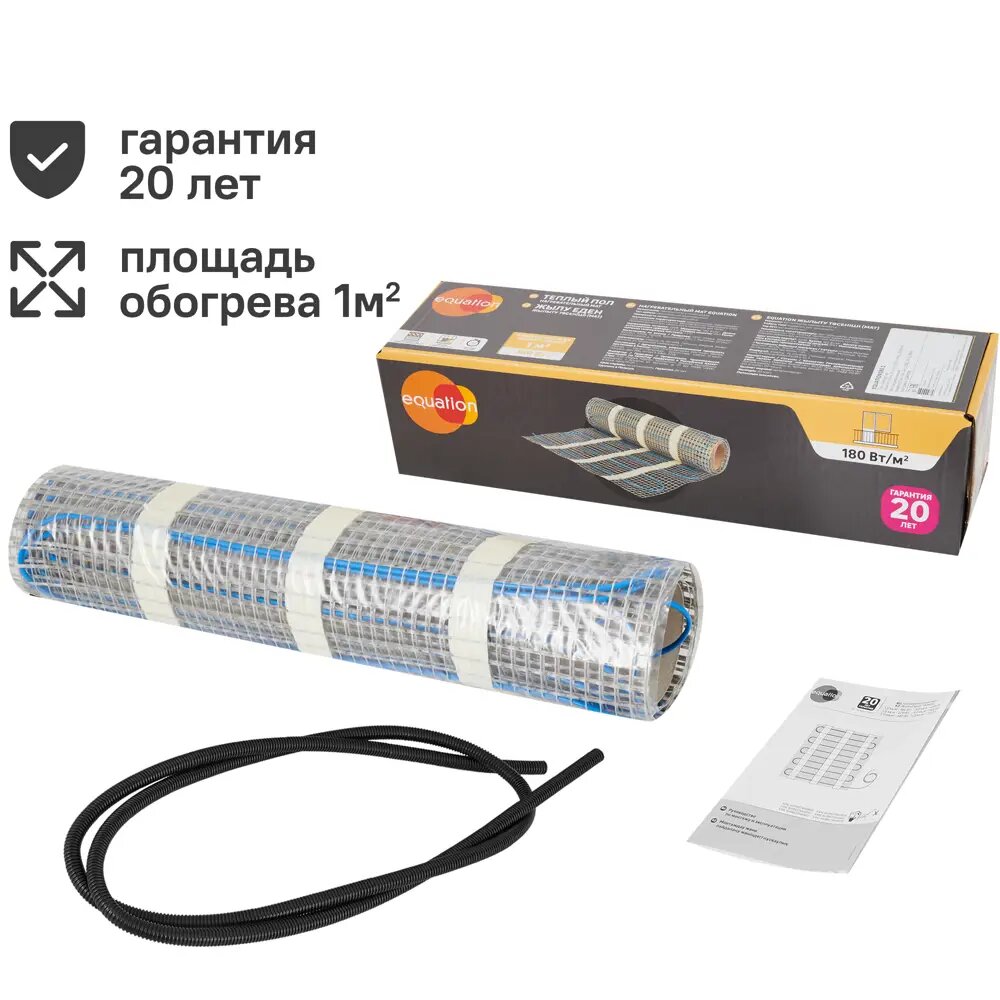 фото Нагревательный мат для теплого пола Equation 1 м2 180 Вт