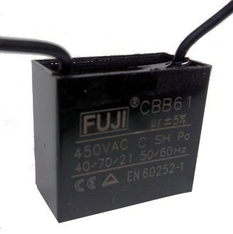 Конденсатор пусковой CBB61 (1+1WIRES) 1,2 мкФ 450V 37x12x22mm