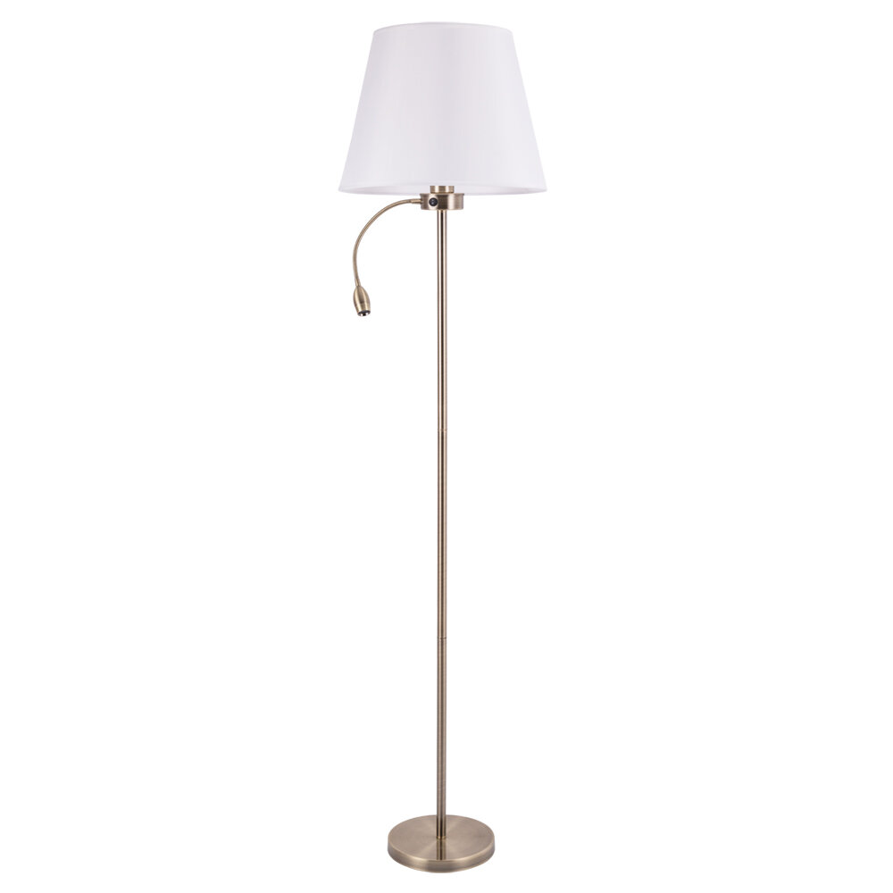 Торшер с абажуром и подсветкой для чтения Arte lamp A2581PN-2AB ELBA