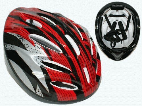 Защитный шлем для роллеров, велосипедистов. Материал: пластмасса, пенопласт. :Красный