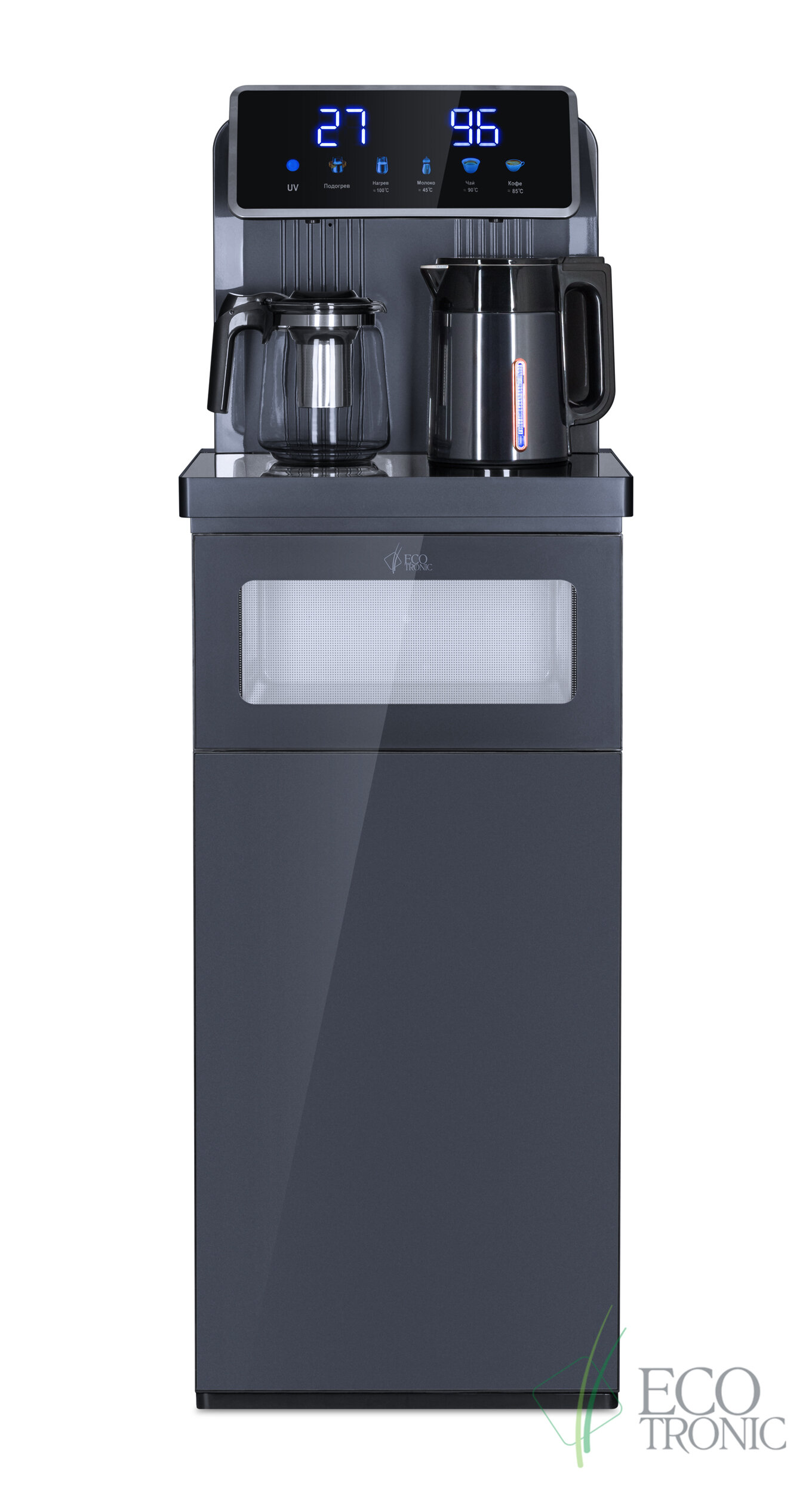 Кулер с чайным столиком Тиабар Ecotronic TB30-LNR UV dark grey - фотография № 4