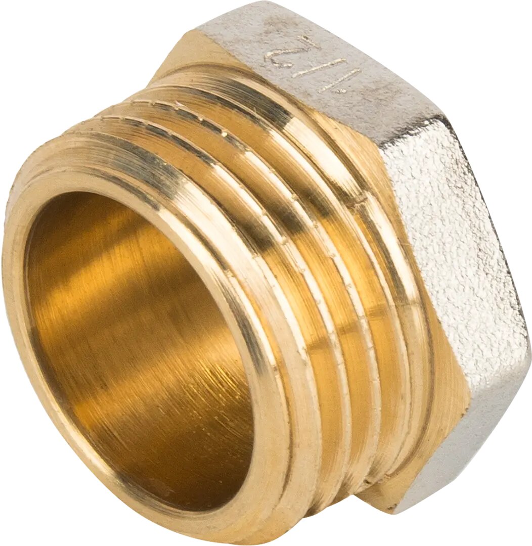 фото Пробка Equation наружная резьба 1/2" никелированная латунь