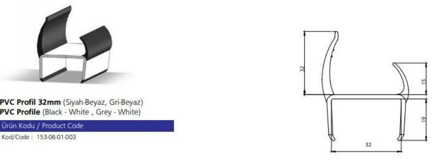 фото NEVPA NVPVC32SB3200 NVPVC32SB3200_NVPVC32SB3200 Профиль уплотнительный ПВХ 32 мм L 3200 мм