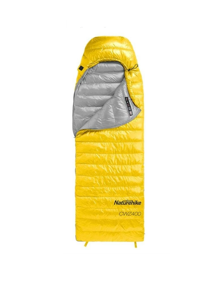 Мешок спальный Naturehike Ultralight CWZ400 L, 220х85 см, (правый) (ТК: +7°C), желтый