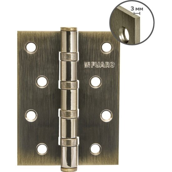 Петля универсальная Fuaro HEAVY IN4400U AB (бронза) 100х75х3 мм (2 шт)