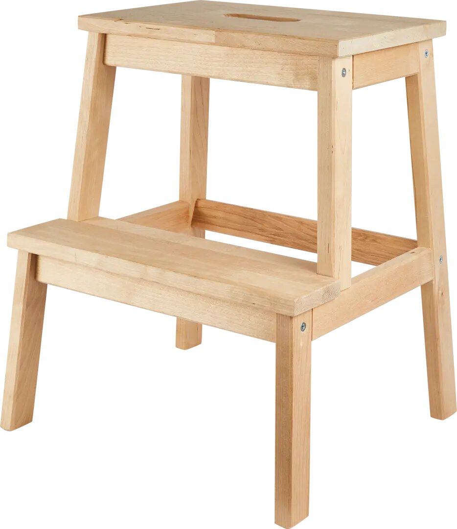 фото Табурет-стремянка 49.5x43x39 см каркас дерево цвет бежевый