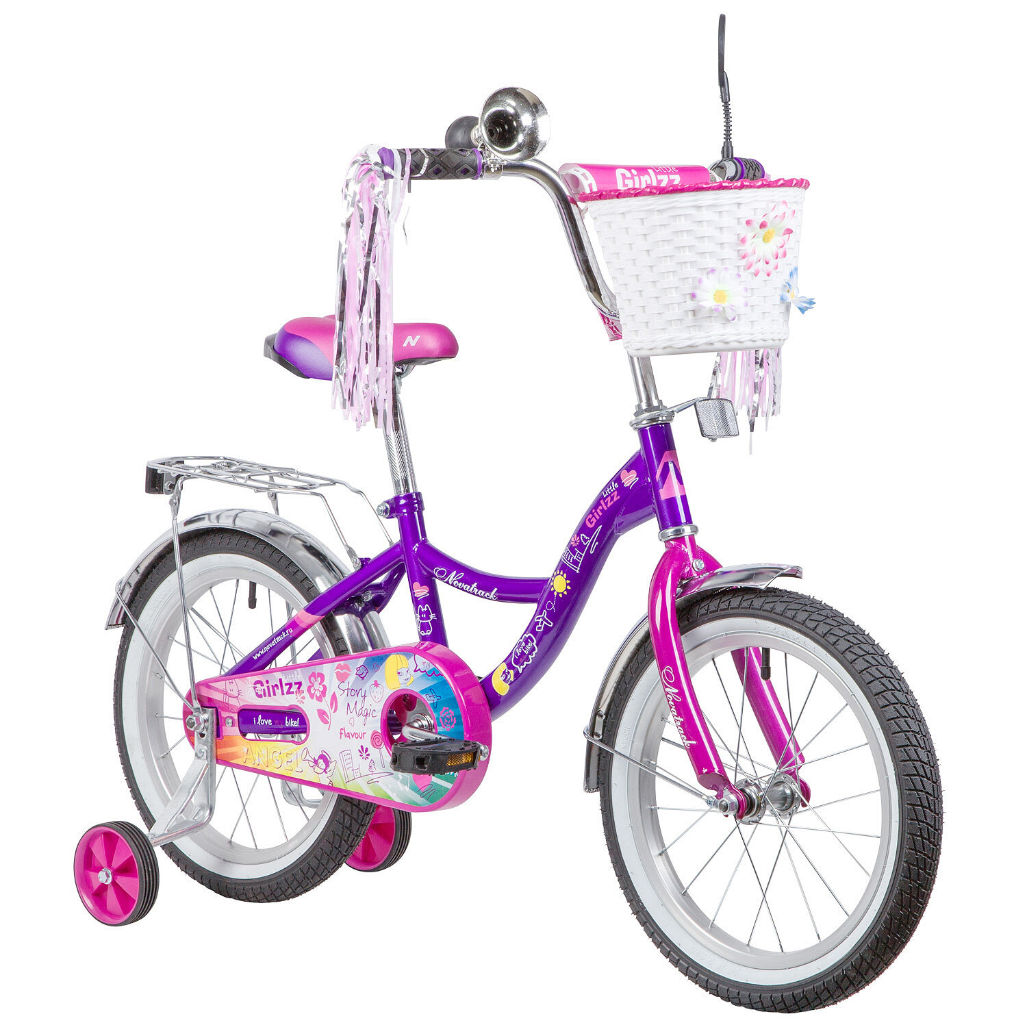 Велосипед детский 16 Novatrack Little Girlzz VL23 фиолетовый