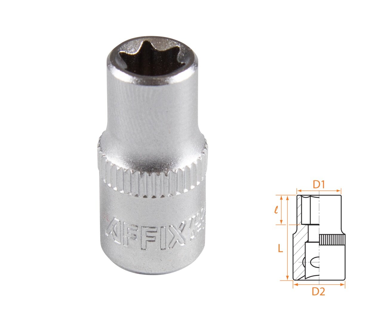 Головка торцевая TORX Е-стандарт 1/4", E8 AFFIX AF00023008