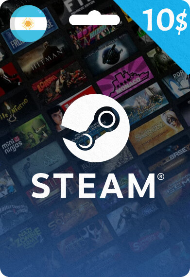 Пополнение кошелька Steam на 10 USD / Код активации Аргентина / Подарочная карта Стим / Gift Card (Argentina)